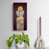 Engill í vínrauðu