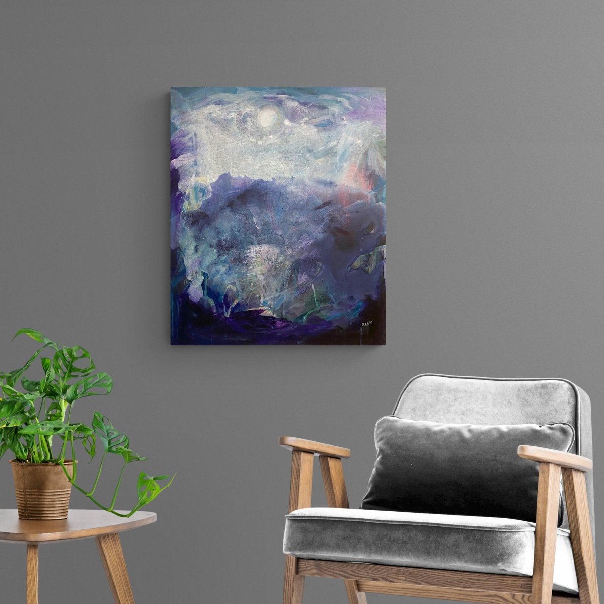 Stöðuvatn að nóttu til