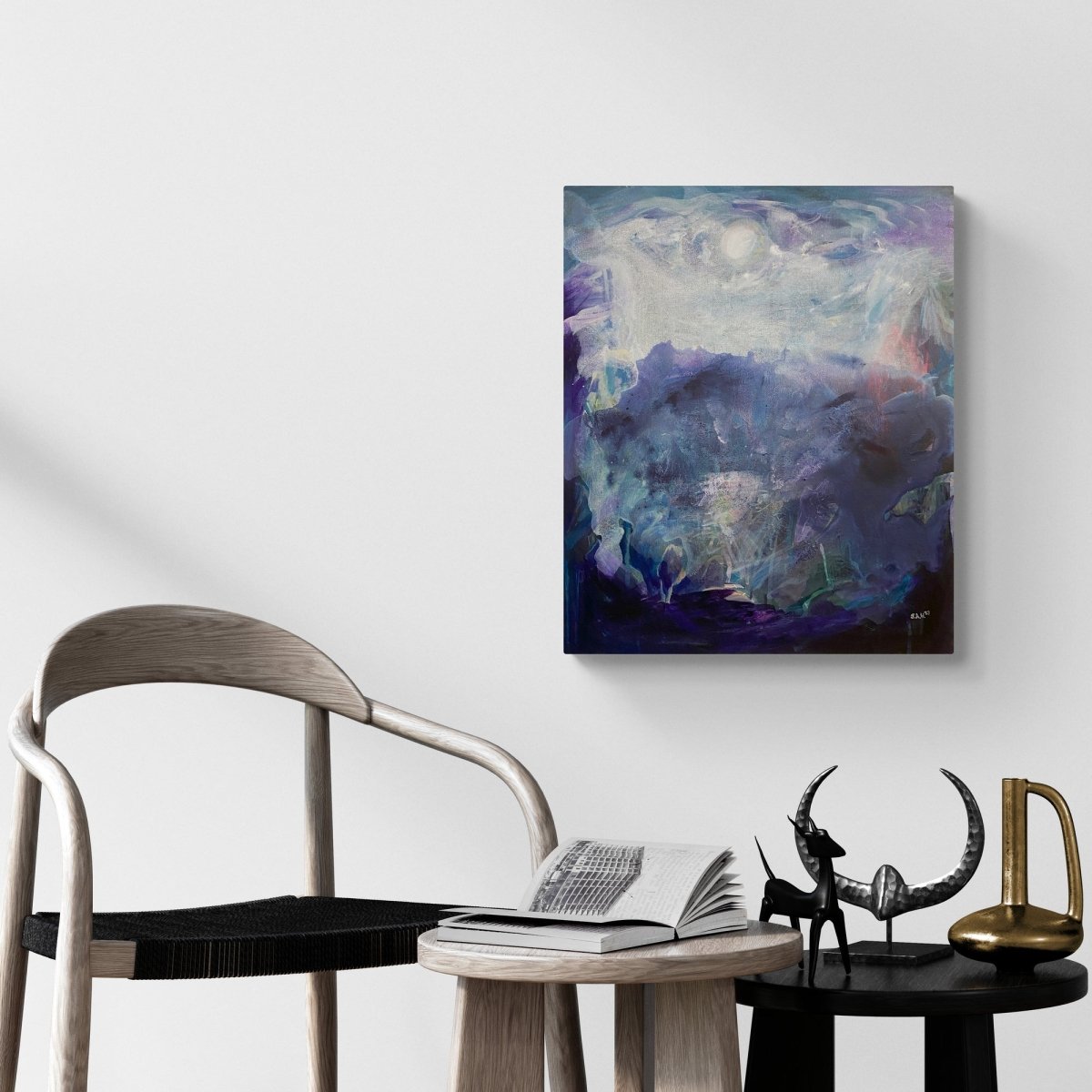 Stöðuvatn að nóttu til