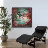 The Girl and the Flamingo having fun