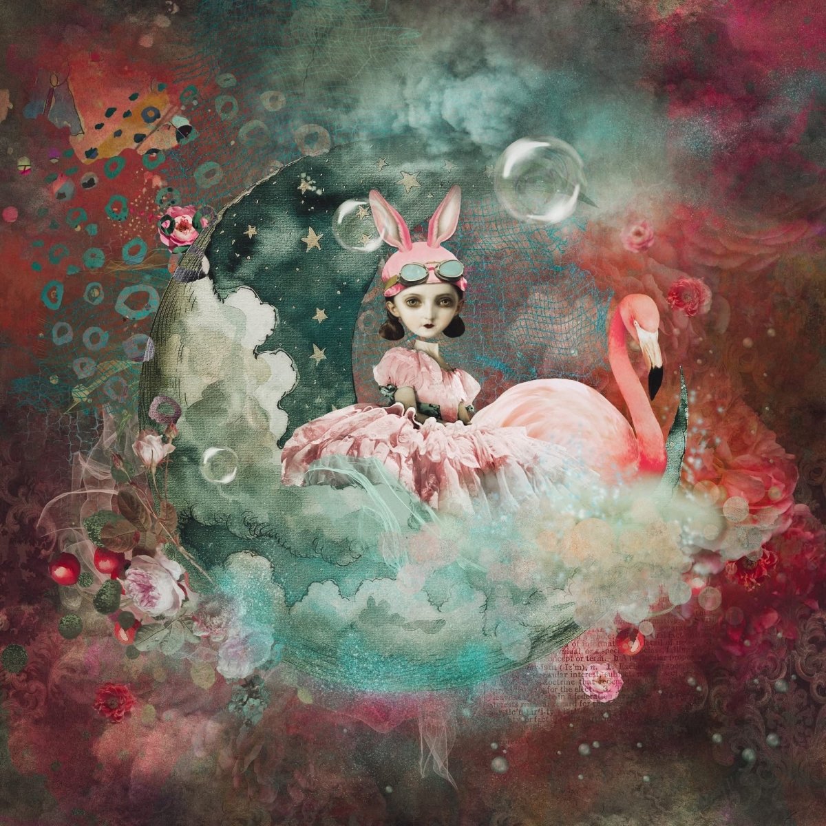 The Girl and the Flamingo having fun