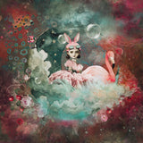 The Girl and the Flamingo having fun