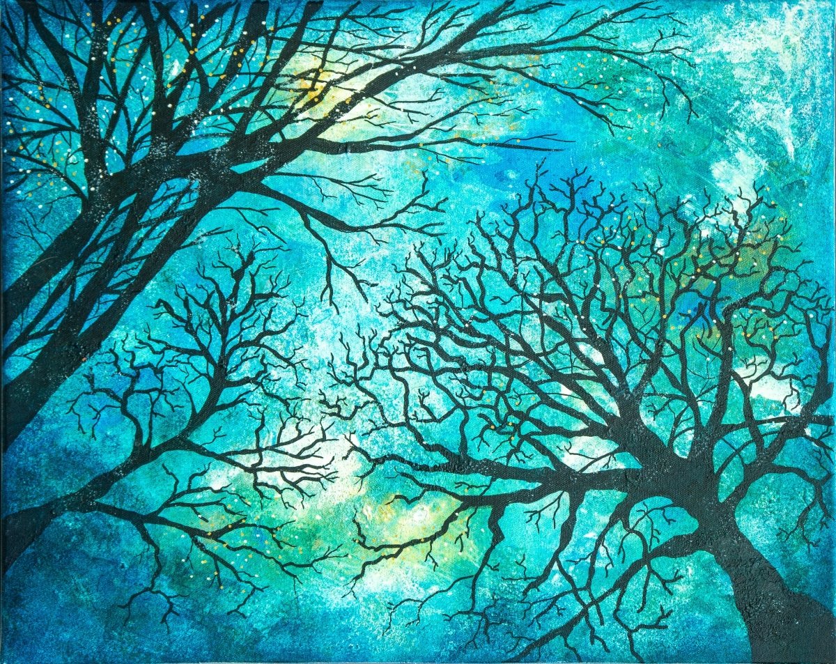 Ævintýri málað af Kristín Berta, verkið er Náttúruverk