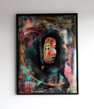 Björk málað af Árni Thor, verkið er Street art