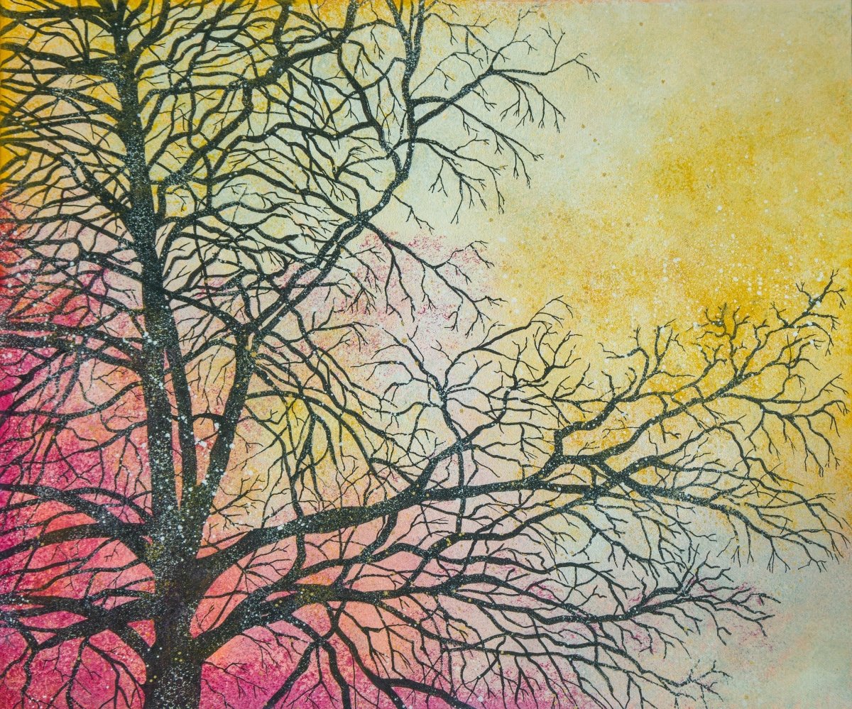 Friður málað af Kristín Berta, verkið er Náttúruverk