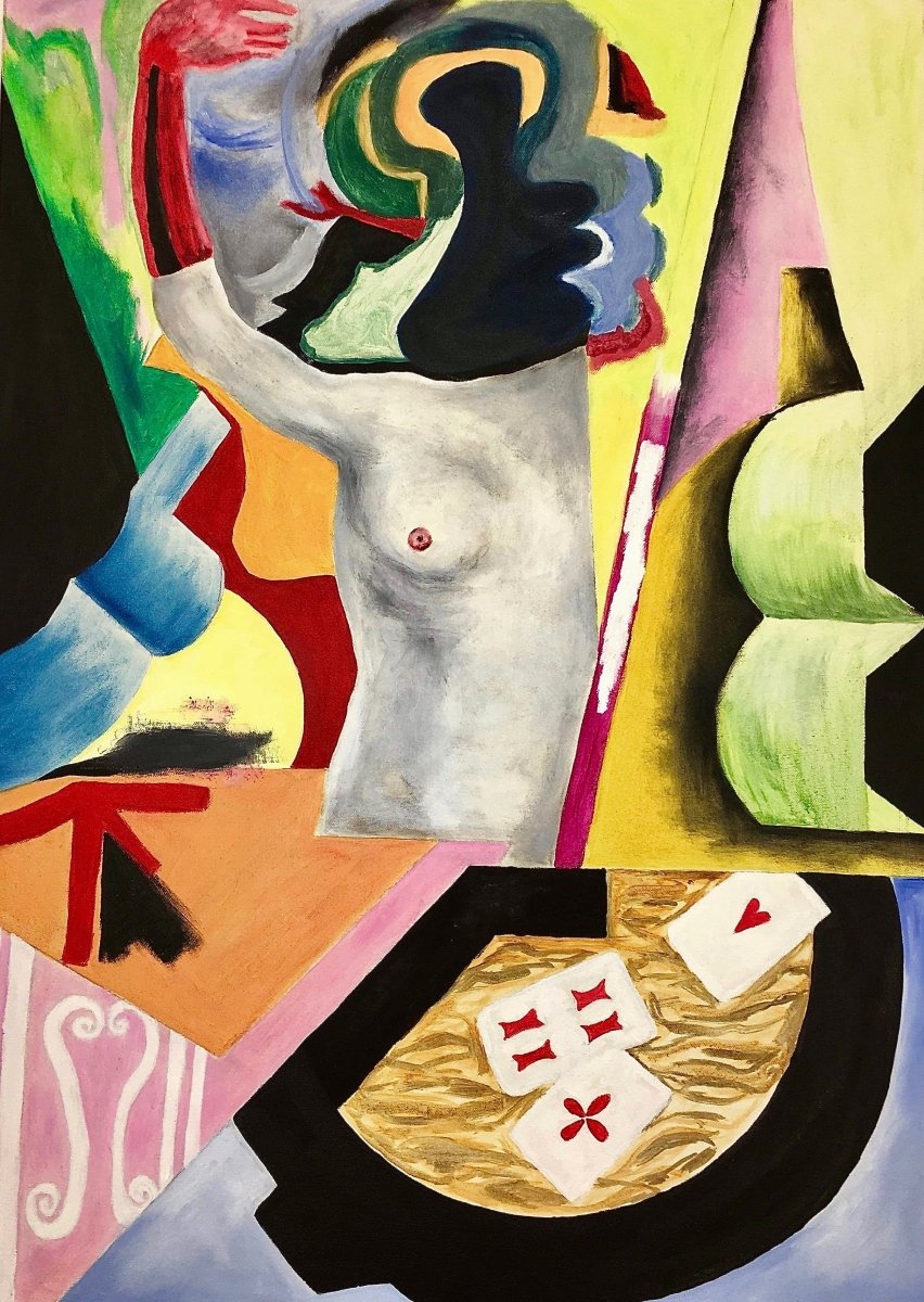 Gametime málað af Aníta Björt, verkið er Abstrakt