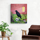 Hrafn í gömlum garði