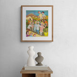 Konur og karlar að labba saman