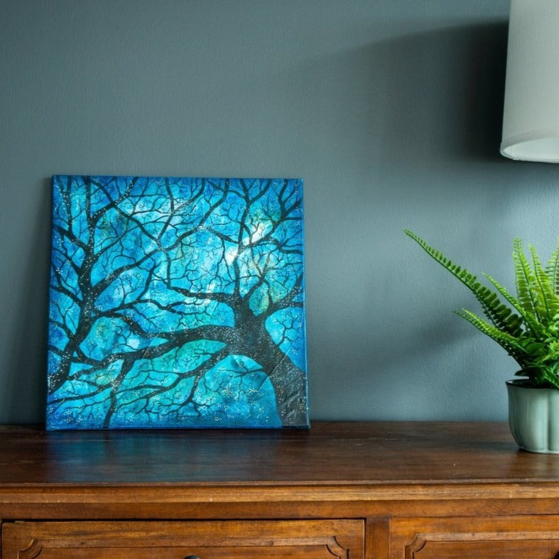 Leyndarmál málað af Kristín Berta, verkið er Náttúruverk