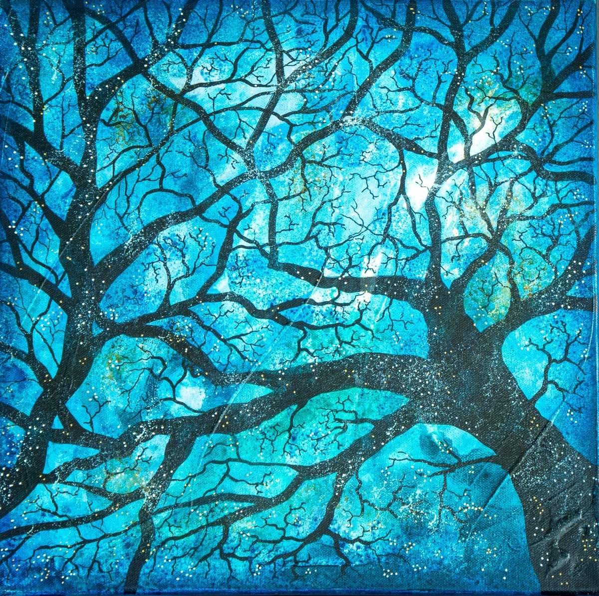 Leyndarmál málað af Kristín Berta, verkið er Náttúruverk